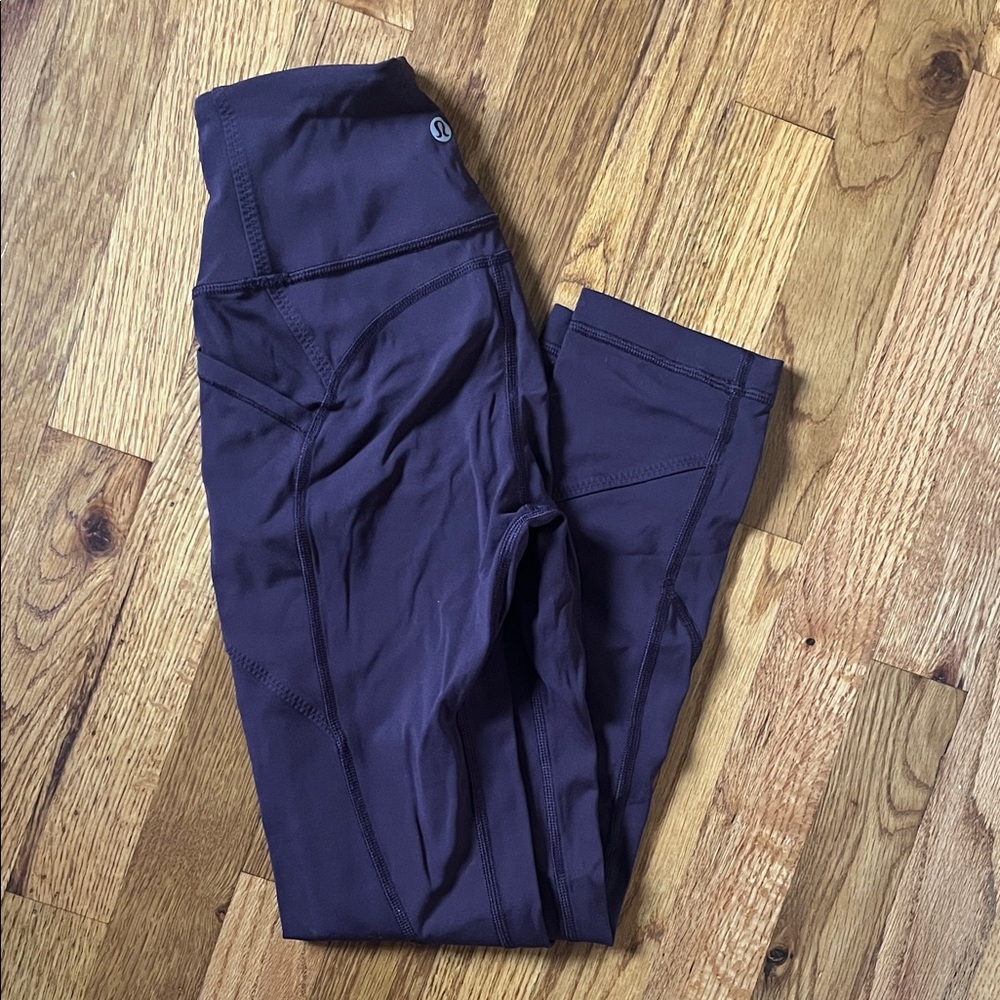 Lululemon, All the Right Places High-Rise Drawcord Waist Crop 23”, plum, size 2